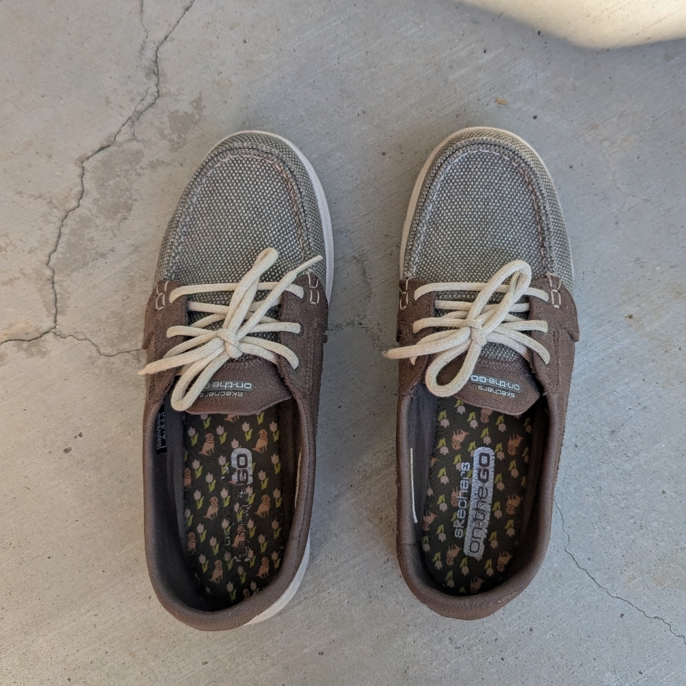 Skechers Brown and Tan Boat Shoes - Picture 2 of 4